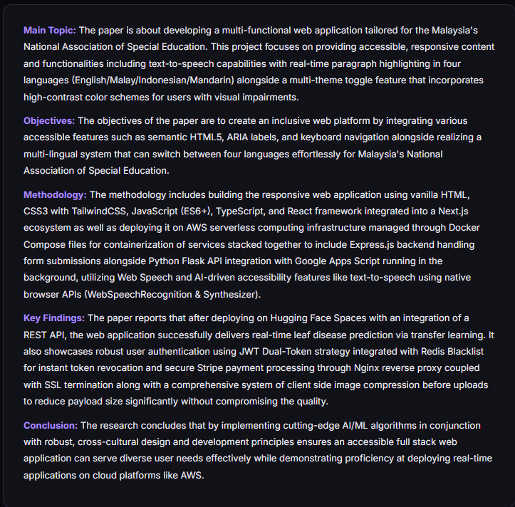A generated summary, with the passages it was drawn from