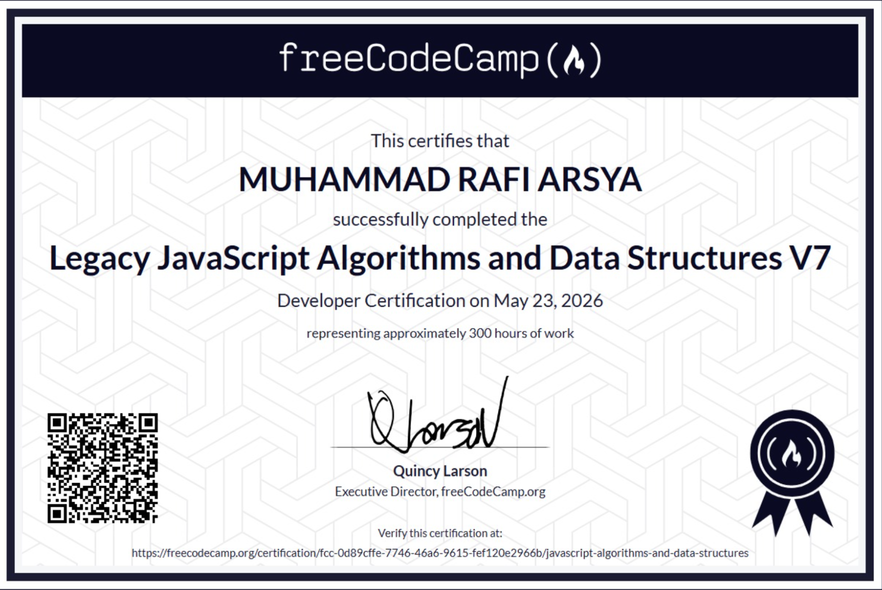Legacy JavaScript Algorithms and Data Structures V7