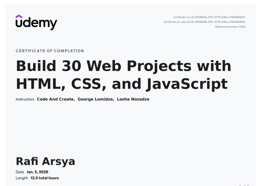 Build 30 Web Projects with HTML, CSS, and JavaScript