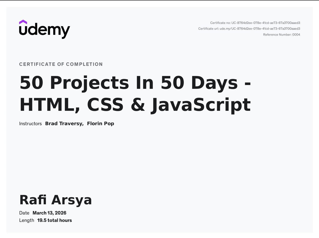 50 Projects In 50 Days - HTML, CSS & JavaScript